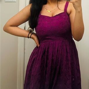 Elegant Purple Lace Dress
